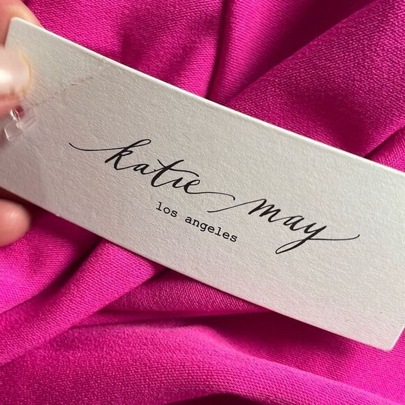 NWT Katie May + Revolve Electric Pink New Age One Shoulder BodyCon Dress - Size - Picture 9 of 10